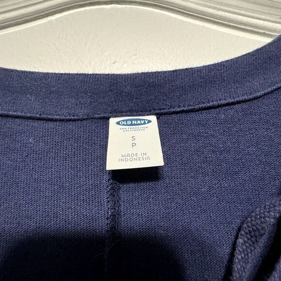 Old Navy Shift Dress Sweater Blue 3/4 Length Sleeve Lace Up Neck Women sz Small - Picture 4 of 6